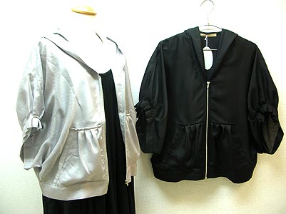袖プリーツシャツパーカー