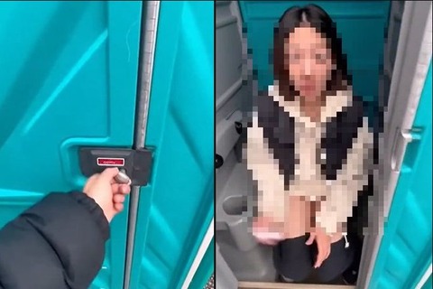 ◆『動画』女性OL、鍵壊れてる公衆トイレで変態に突撃された結果..www