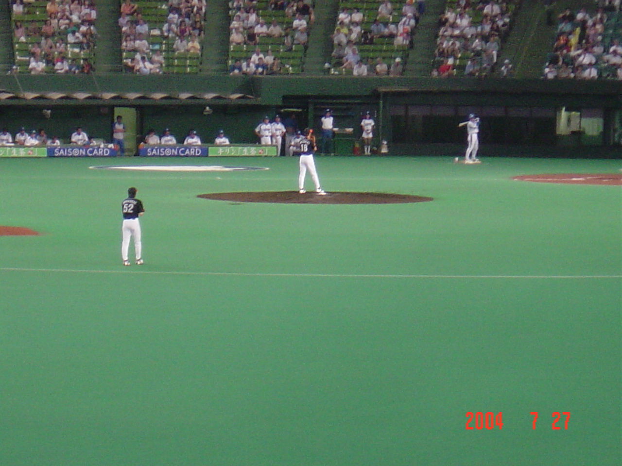 04 7月27日の西武対福岡ダイエー18回戦 西武ドーム スコアシートを持って 04 7月27日の西武対福岡ダイエー18回戦 西武ドーム スコアシートを持って