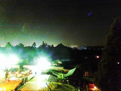 二月堂舞台より良弁杉左下に若狭井