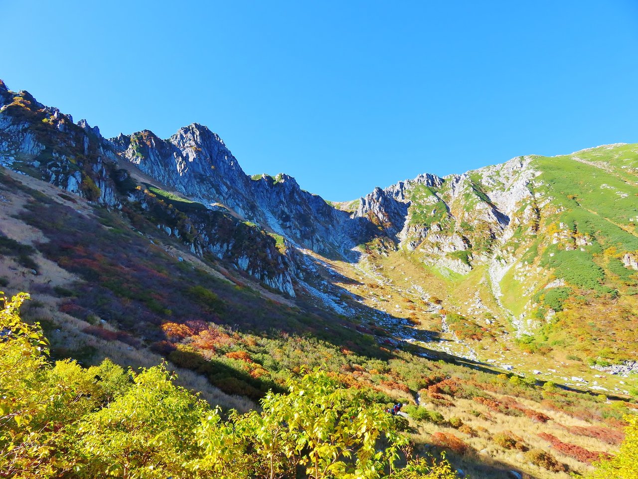 彦左の正眼 木曽駒ケ岳 千畳敷カールの紅葉は信州の高い青空に映える