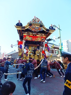 上町屋台のギリ廻し