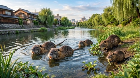 鴨川で見かける【ヌートリア】、実は京都府全域にいた