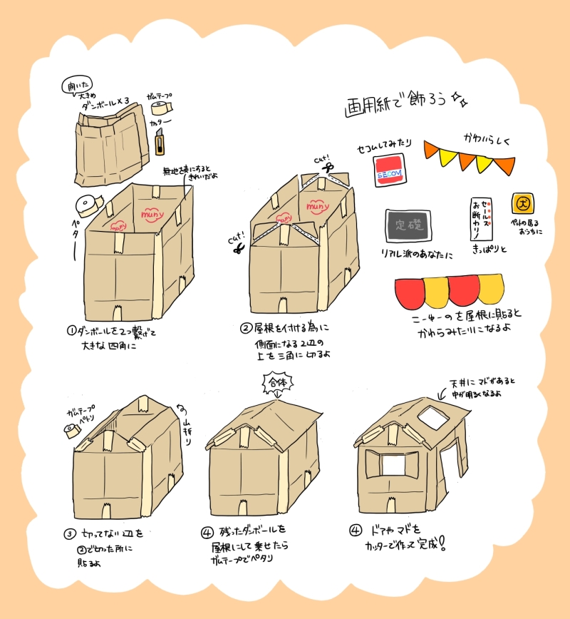 ダンボールハウス 作り方 大きい