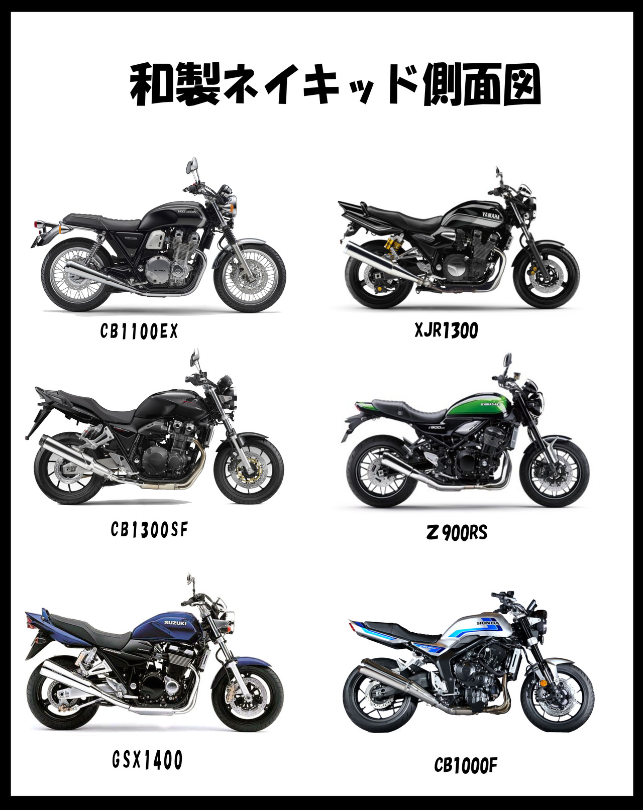 和製ネイキッド側面図