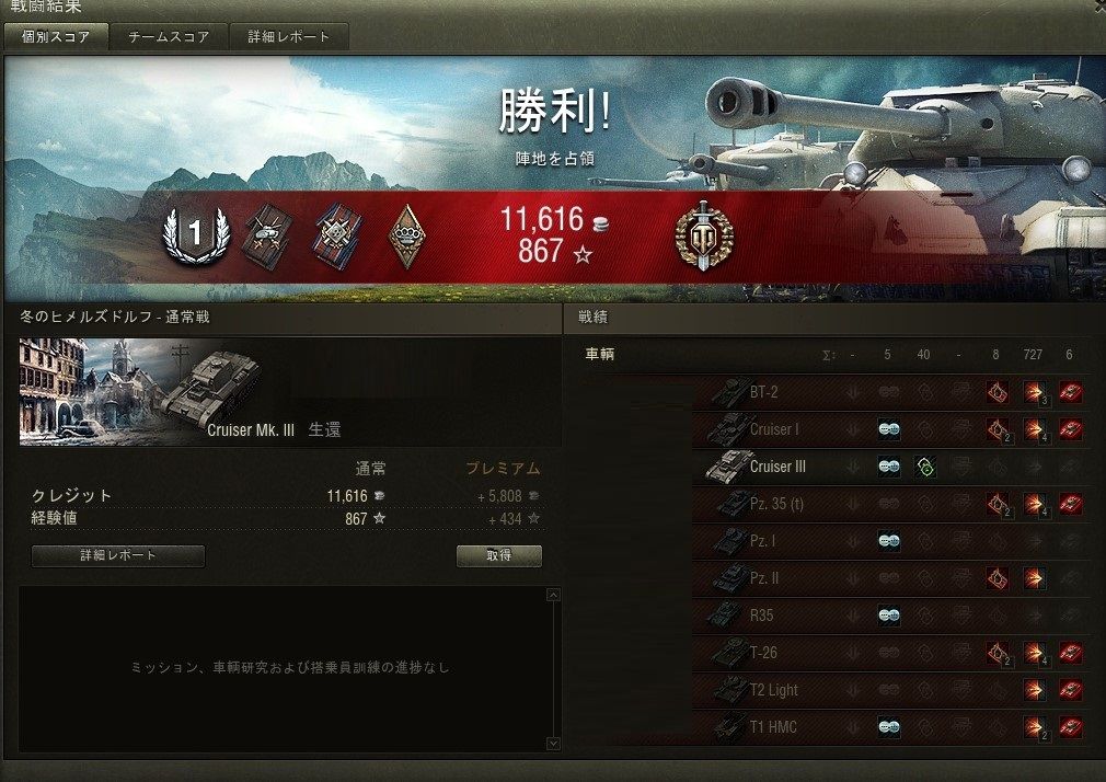 Wot Tier2でmバッジがとれない たんきー
