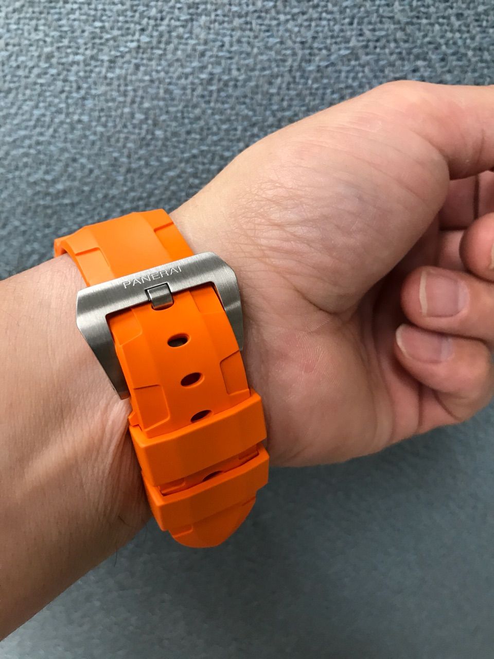 PANERAI純正 オレンジ ラバーベルト PANERAI - パネライ ラバーストラップ オレンジ47mm用の通販 by