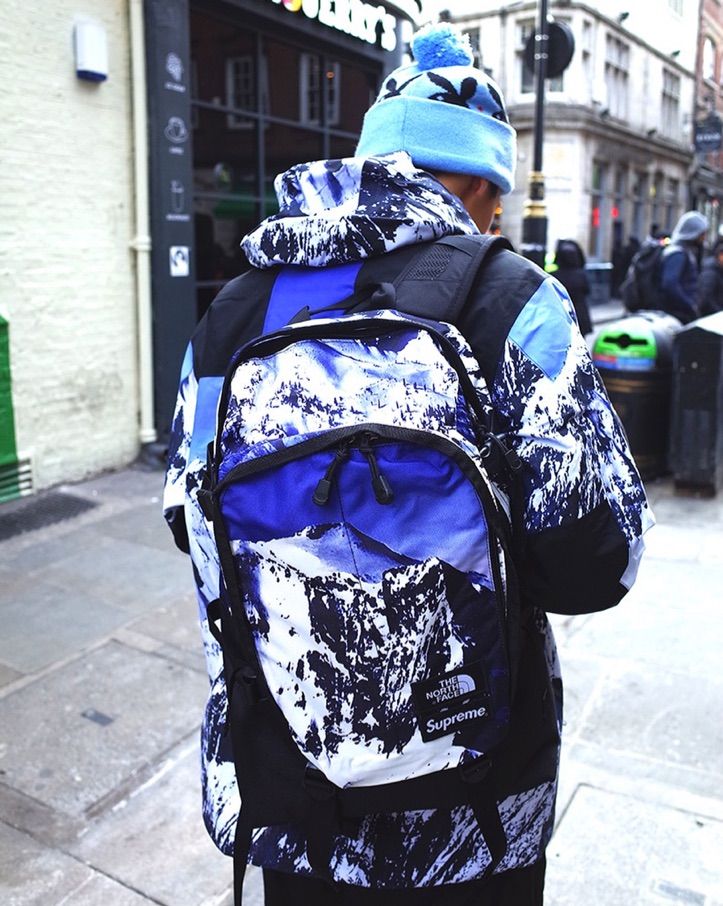 supreme north face snow mountain