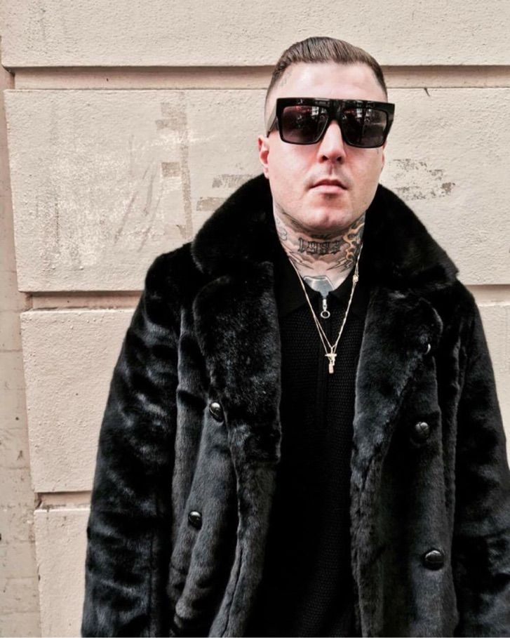 Supreme faux fur cheap double breasted coat