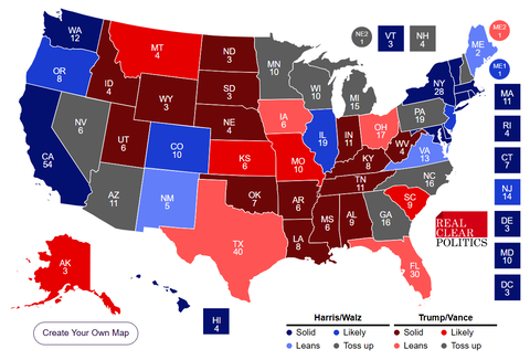 realclearpoliticselectoralcollegetossupmap20241102001