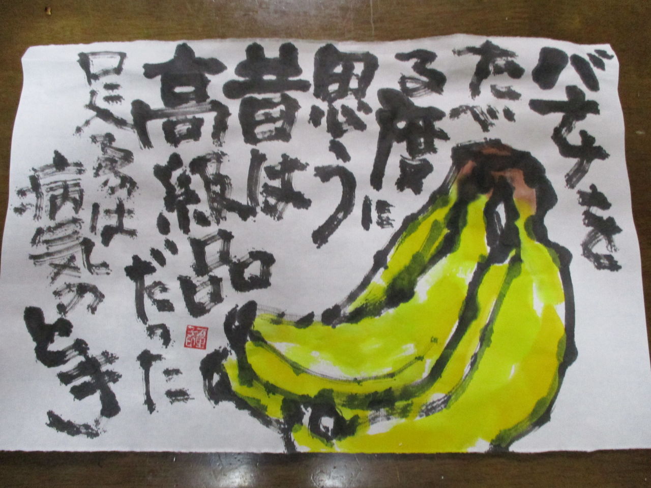 歴史で遊ぶ三國会 Mさんの絵手紙 バナナを食べる度に W