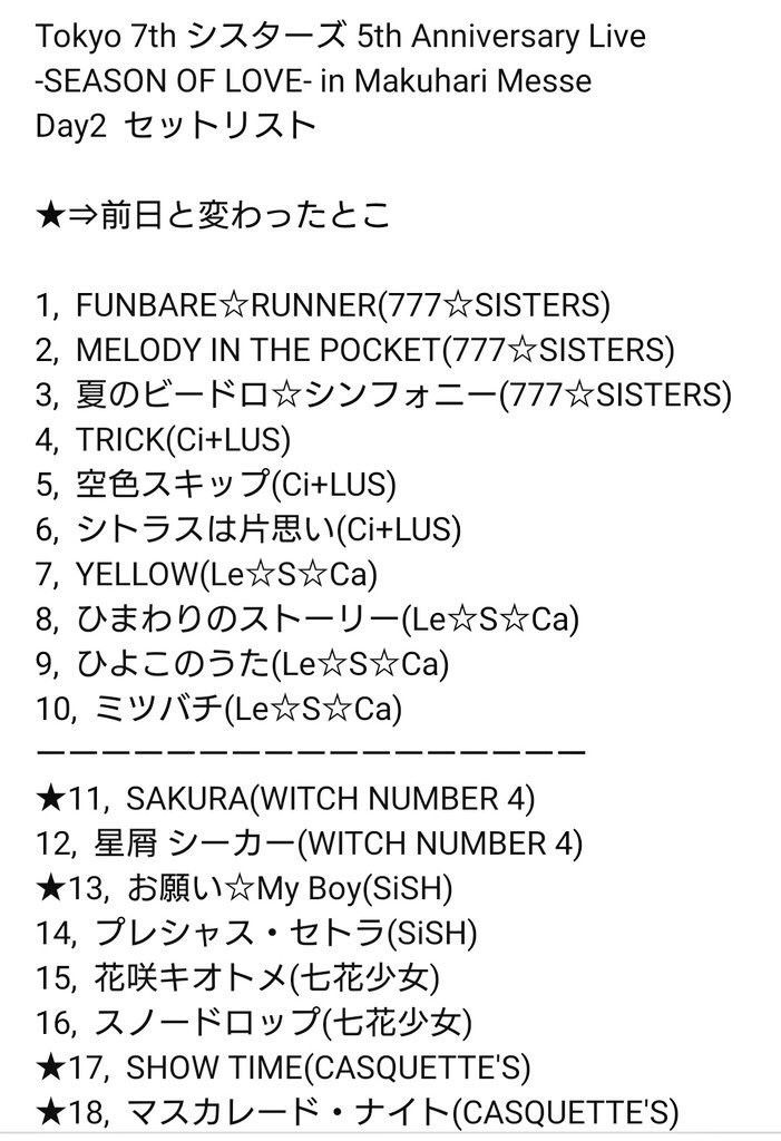19 7 13 14 ナナシス5th Season Of Love 幕張メッセ クリア状況確認とかいろいろ