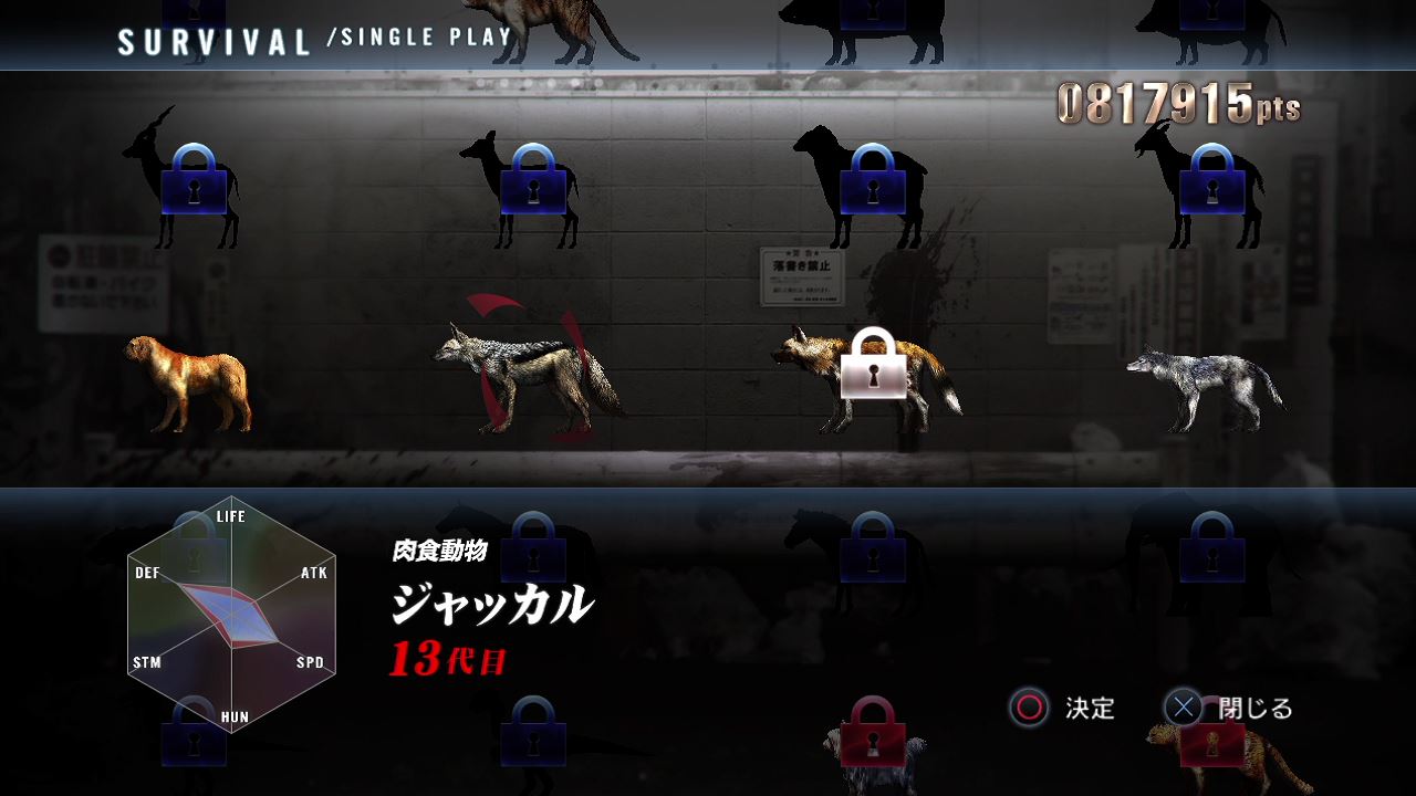 Tokyo Jungle 初プレイ トロコン クリア状況確認とかいろいろ