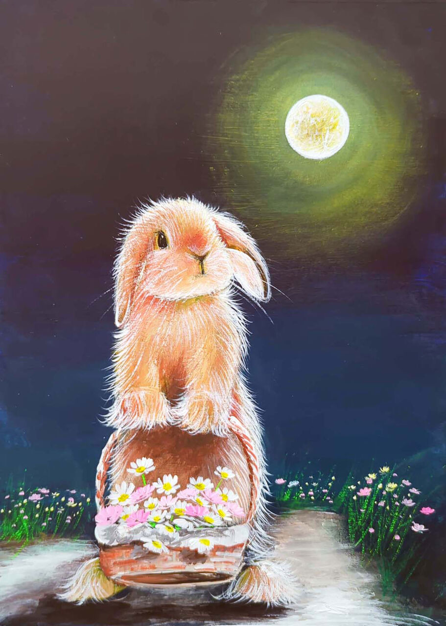 【再度お値下げしました】絵画　ウサギ 再度お値下げしました】絵画 ウサギ 再度お値下げしました】絵画