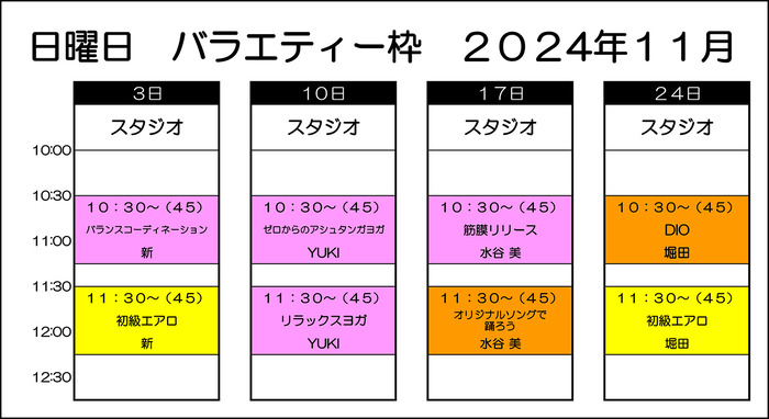１１月バラエティー