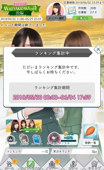 W-KEYAKI(後) 結果