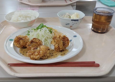 鶏肉の竜田揚げ胡麻塩だれ