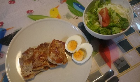 ポークステーキ+サラダ②