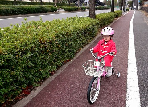 自転車練習中②