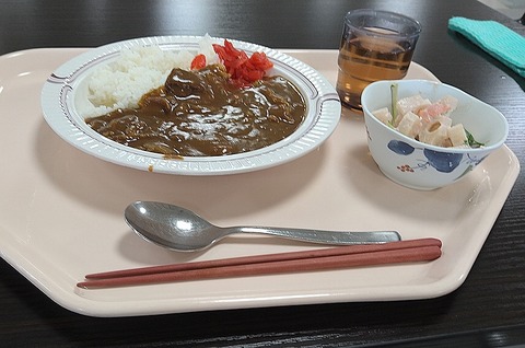 ビーフカレーとレンコンの明太マヨ和え