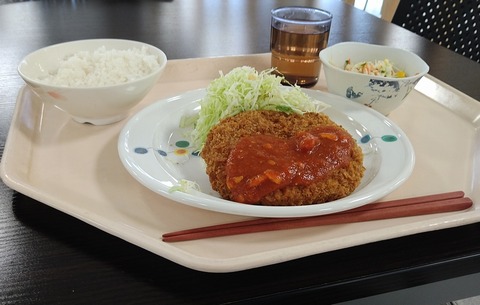 ビッグメンチカツ チーズトマトソース