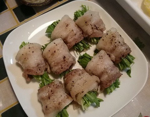 水菜の豚バラ巻