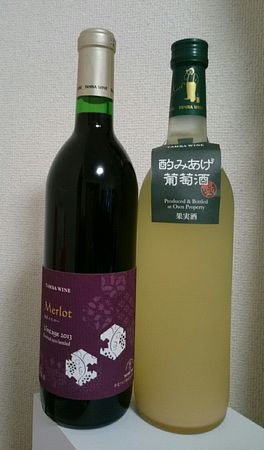 Merlot Vintage 2013 Limited 2500 bottledと酌みあげ葡萄酒