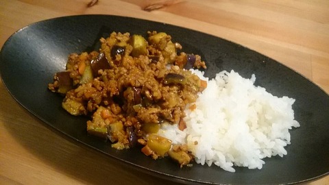 挽肉と茄子のドライカレー