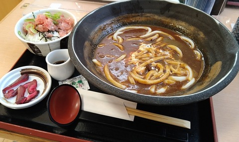 極カレーうどん+ミニまぐろ丼セット