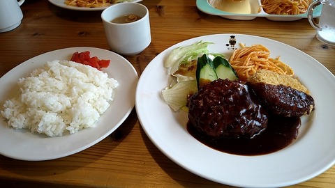 日替り定食(特製ハンバーグと牛肉コロッケ)