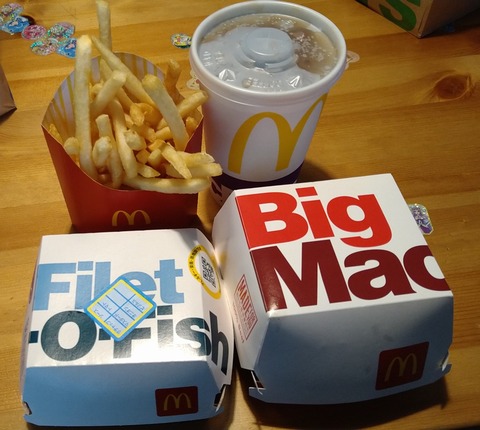 フィレオフィッシュセットとビックマック
