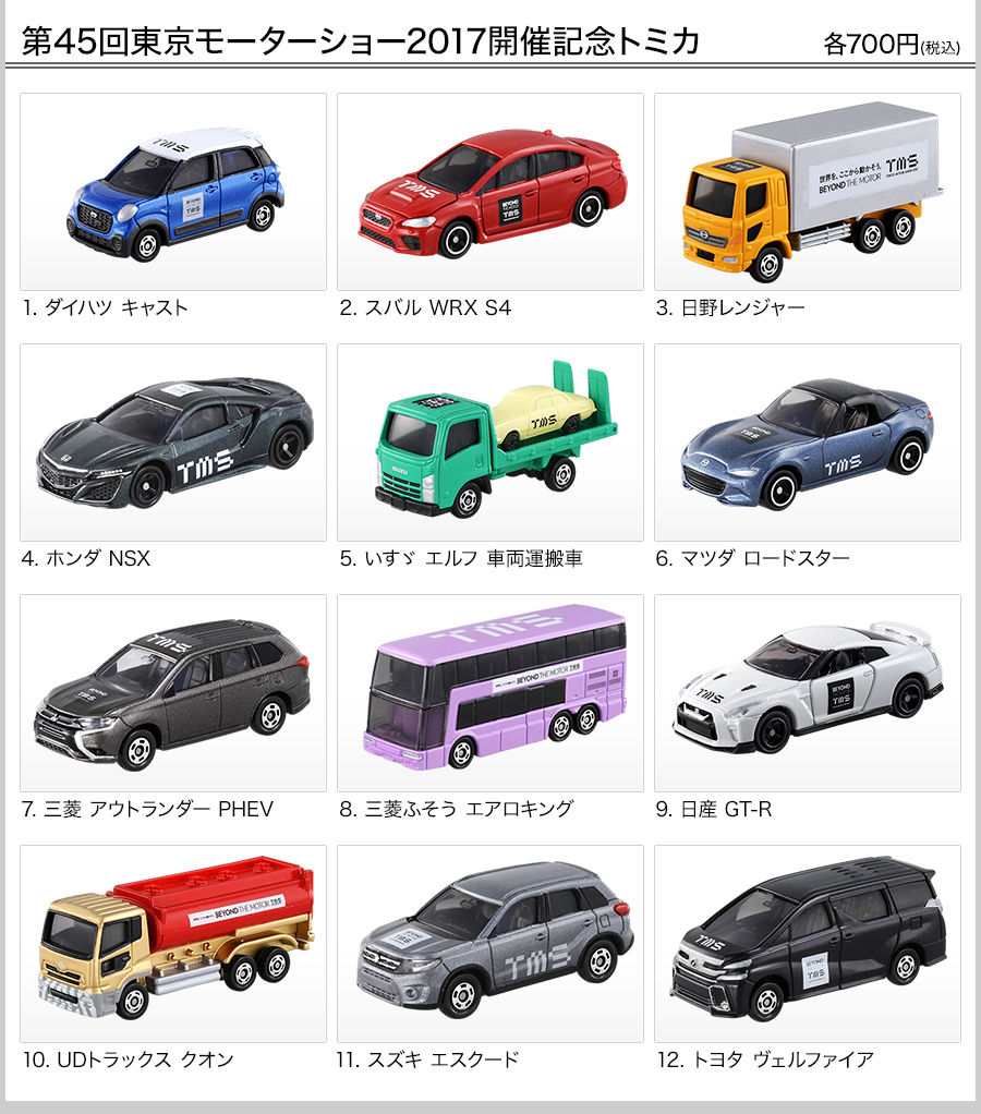 トミカ　東京モーターショー2009 ミニカー8台セット トミカ 東京モーターショー2009 ミニカー8台セット（第45回東京