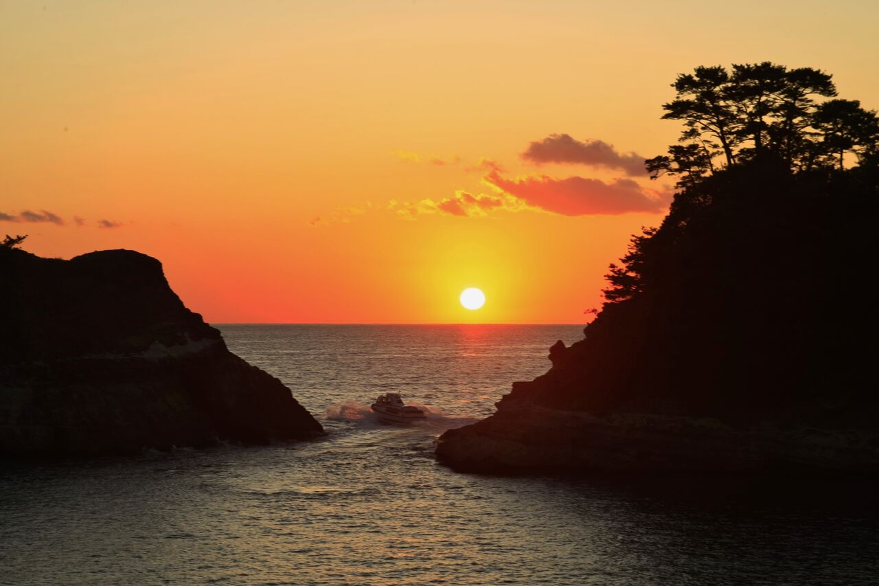 夕陽 伊豆半島 西伊豆町 堂ヶ島 Hideさんの写真のblog