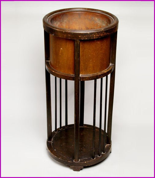 骨董] 筒立火鉢（欅指物四脚円筒立火鉢） その2