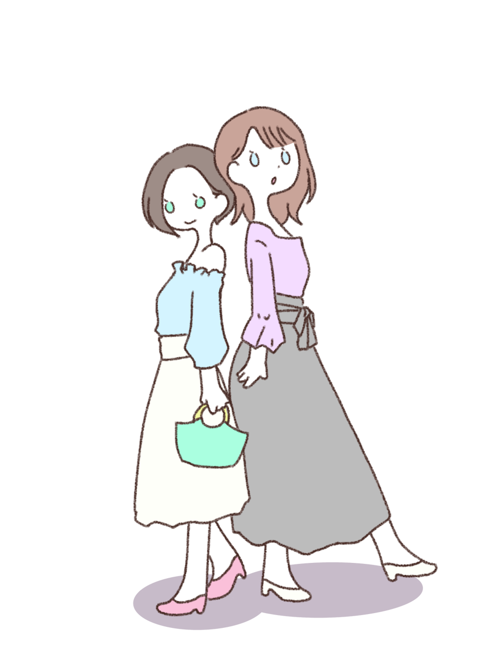 カットイラスト 若い女性のファッションイラスト イラストレーターひがにしんのブログ