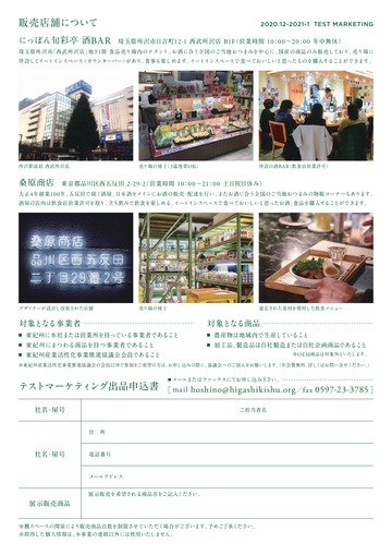 テストマーケティング出展者募集案内(裏)