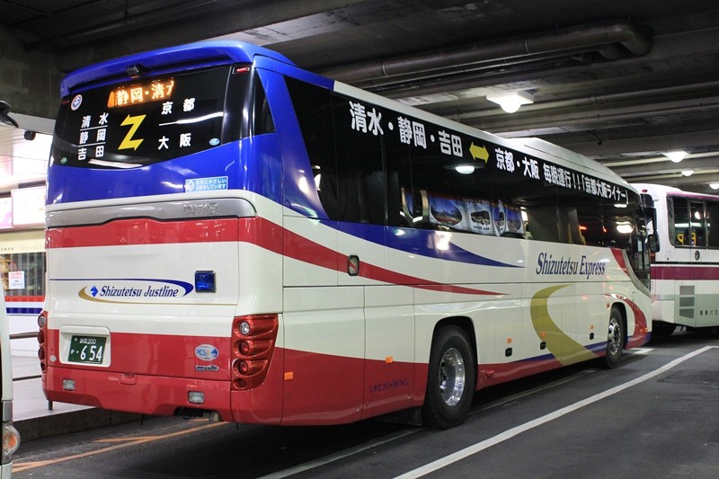 夜行高速バス 京都大阪ライナー2号 しずてつジャストライン 654号車 まっこの高速バス乗車記