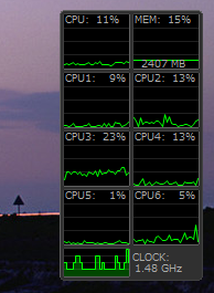 イカ墨★そば Blog : CPU & MEM Meter II ガジェット