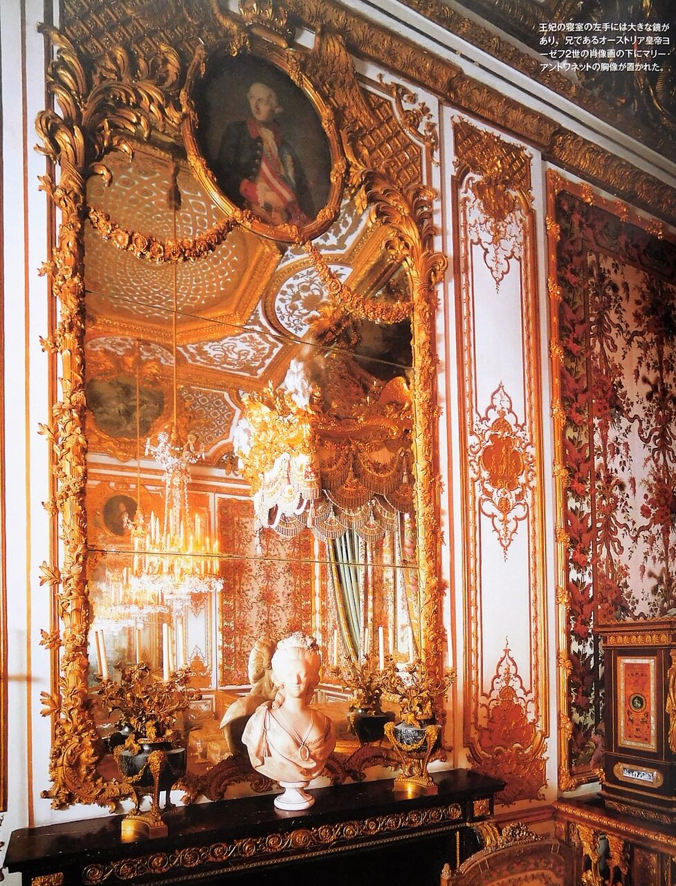 【現品限り】ヴェルサイユ宮殿　マリーアントワネットの寝室の特大額縁PEONIAハンドメイド