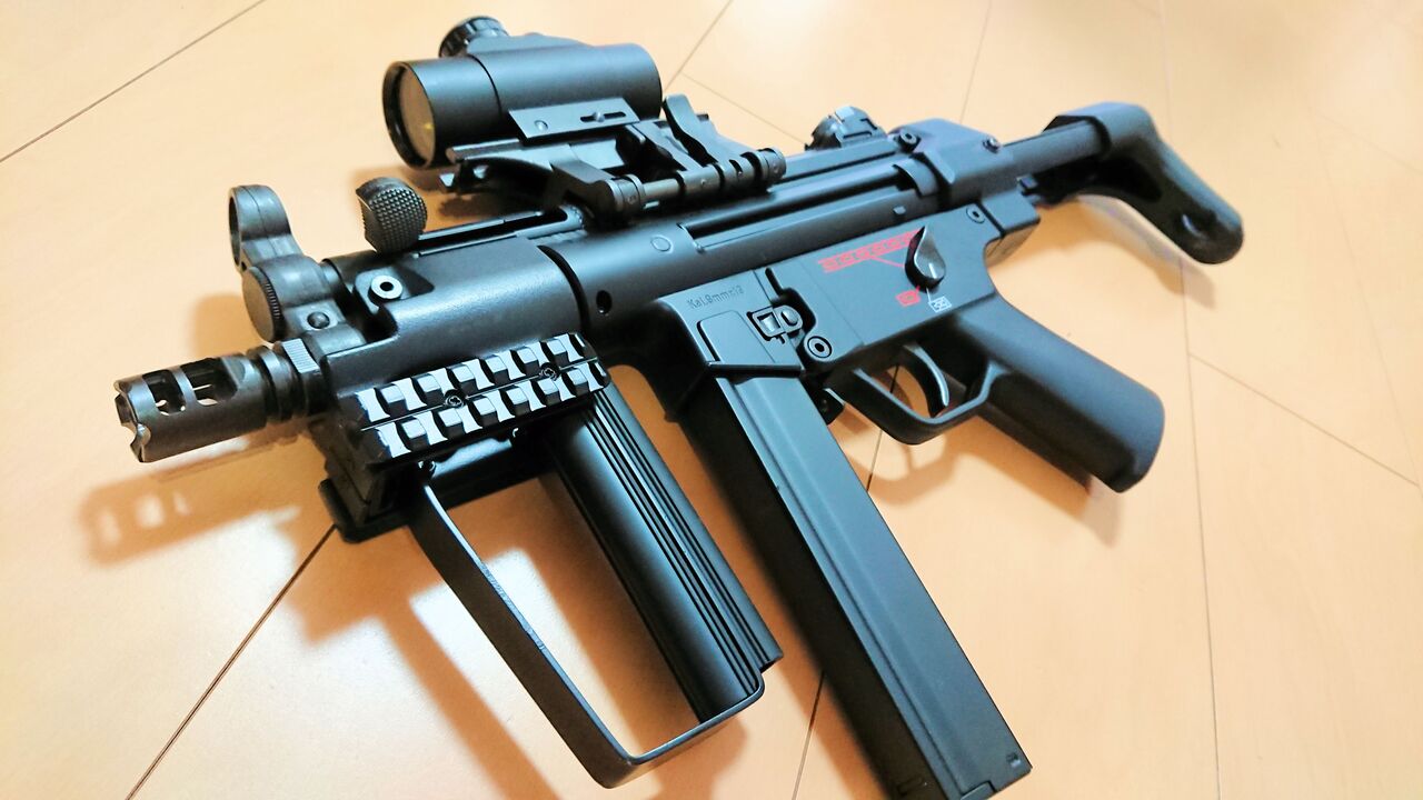 東京マルイ MP5K HC プロトタイプ風カスタム ストックもつけて