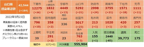 山口県感染確認状況523