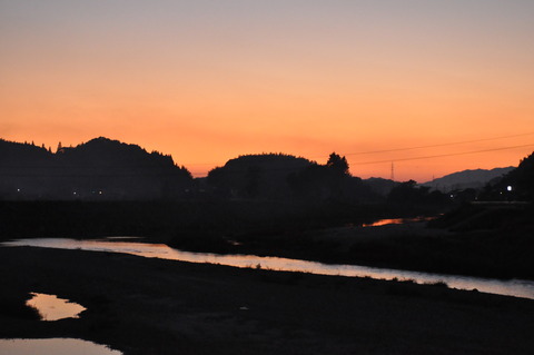 夕焼け_島田川2018-7