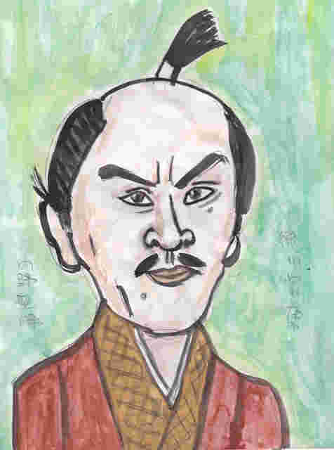 似顔絵 真田丸徳川家康内野聖陽 お手手がいっぱい観音さん アアト日曜画家