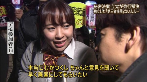 特定秘密保護法案　女子校生