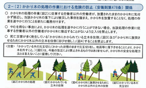 かかり木処理の作業における危険の防止(安衛則第478条)関係