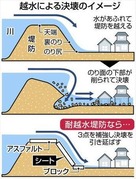 東京新聞20191127越水による決壊のイメージ