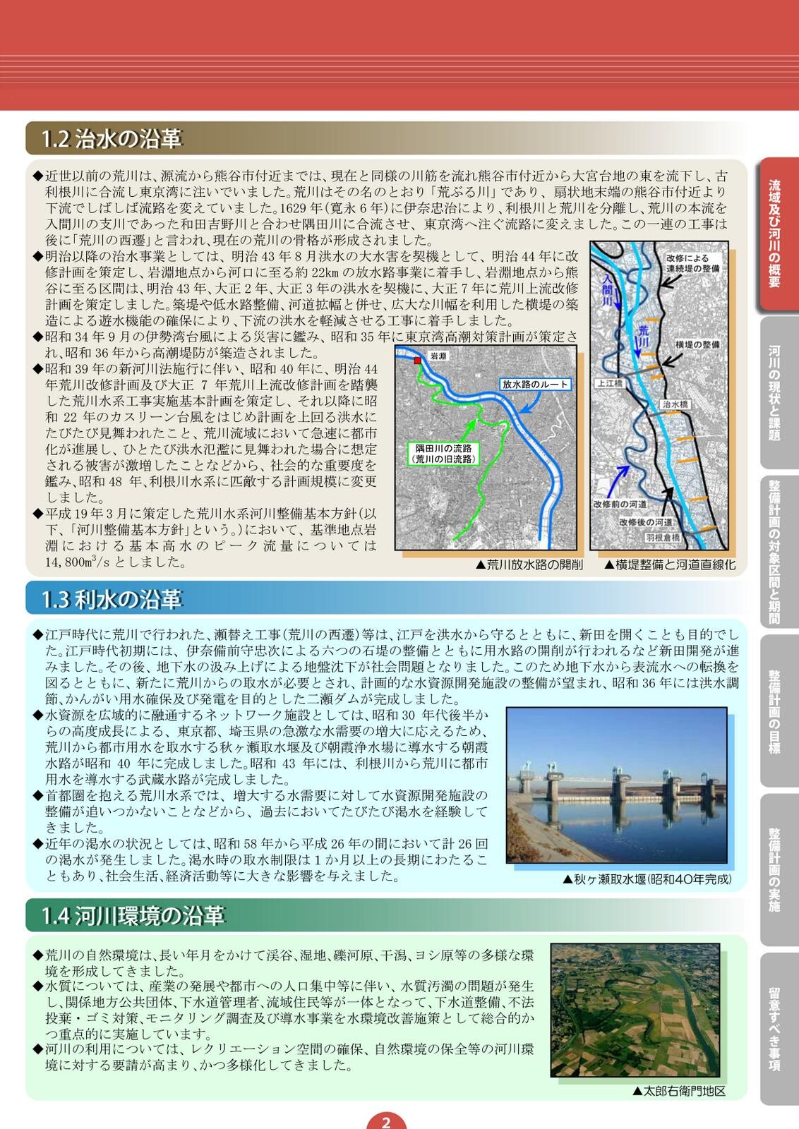 荒川水系河川整備計画（国土交通省関東地方整備局) 2016年3月