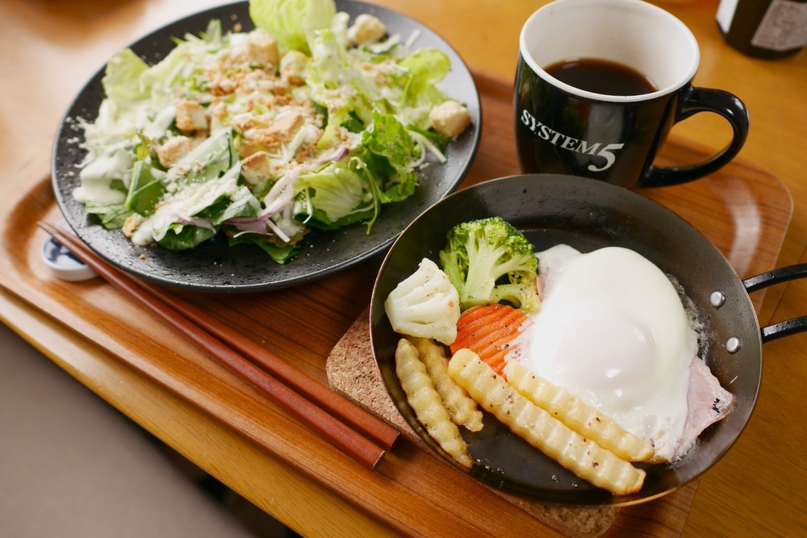 朝はスキレットよりグリルパンが向いてるって分かってきた Himag