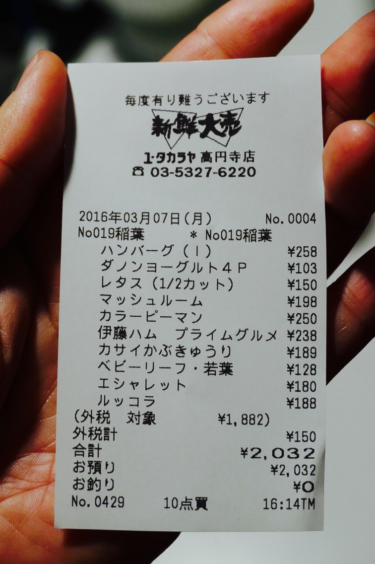 高円寺北の人気スーパー ユータカラヤ の野菜の値段 Himag