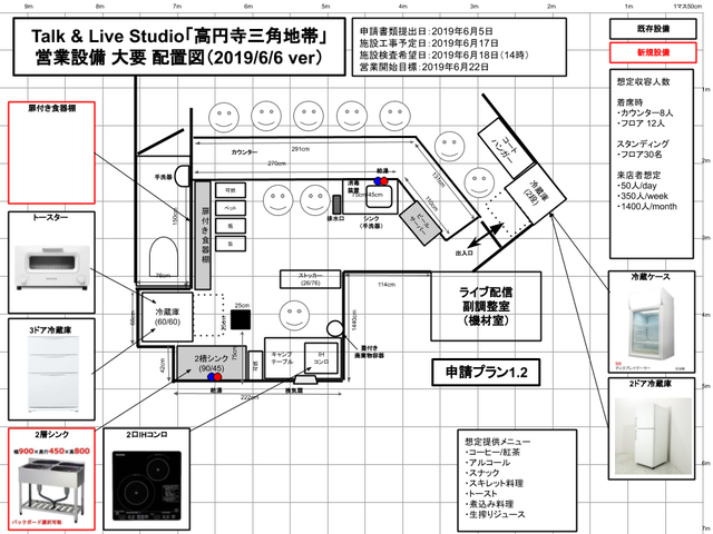 「高円寺三角地帯」厨房計画